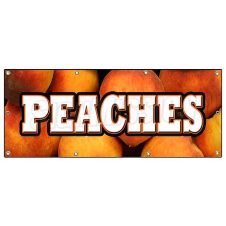 Signmission PEACHES BANNER SIGN peach fruit stand market new signs produce farmers B-96 Peaches